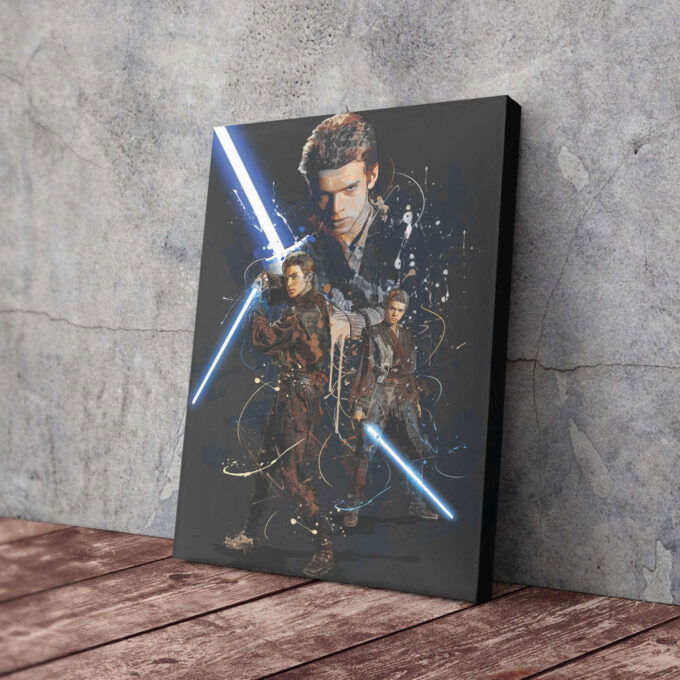 Anakin Skywalker Poster Attack of the Clones Art Canvas Wall Art Print Home Decor Framed Poster Gift for Kids