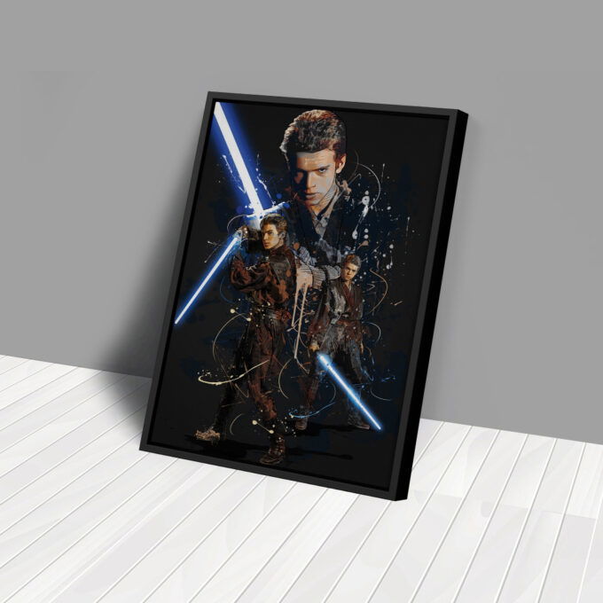 Anakin Skywalker Poster Attack of the Clones Art Canvas Wall Art Print Home Decor Framed Poster Gift for Kids