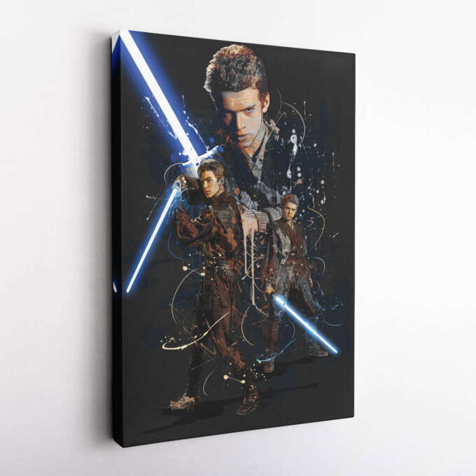 Anakin Skywalker Poster Attack of the Clones Art Canvas Wall Art Print Home Decor Framed Poster Gift for Kids