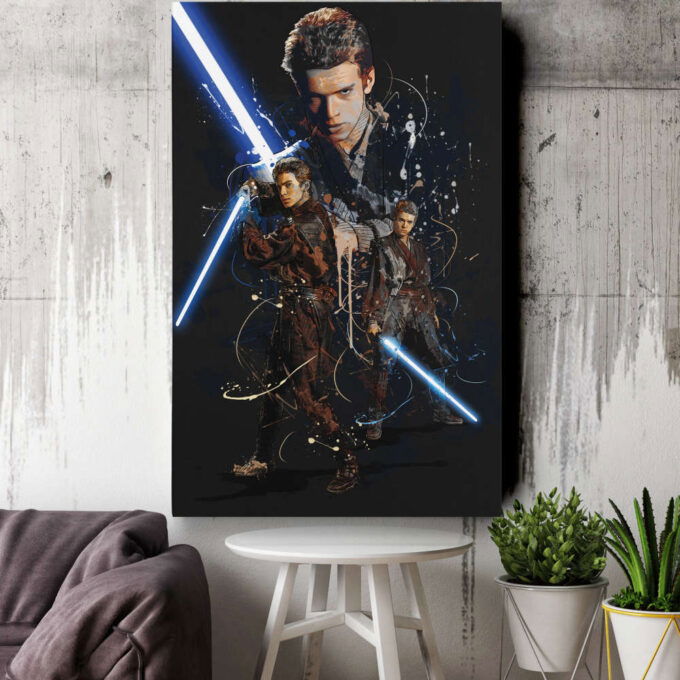 Anakin Skywalker Poster Attack of the Clones Art Canvas Wall Art Print Home Decor Framed Poster Gift for Kids