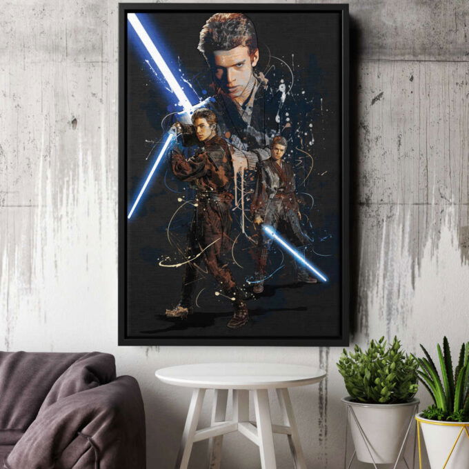Anakin Skywalker Poster Attack of the Clones Art Canvas Wall Art Print Home Decor Framed Poster Gift for Kids