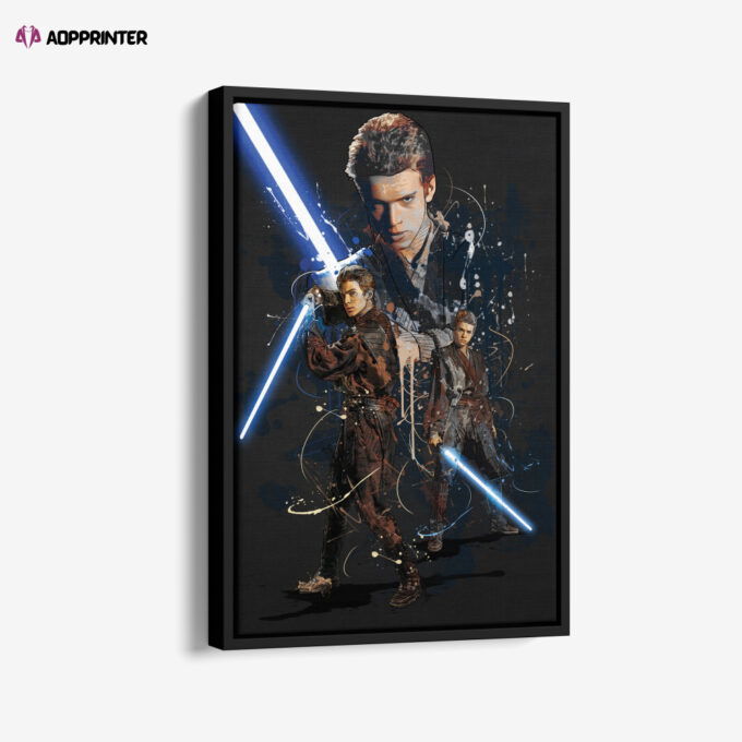 Anakin Skywalker Poster Attack of the Clones Art Canvas Wall Art Print Home Decor Framed Poster Gift for Kids