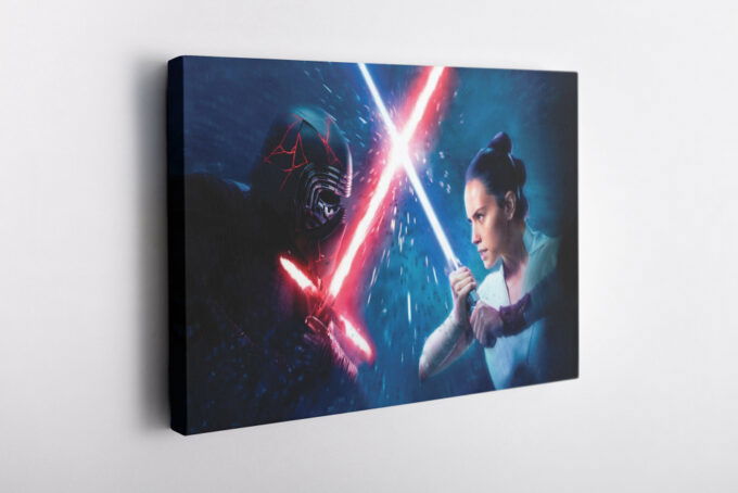Anakin vs Rey Poster Skywalker Starwars Canvas Unique Design Wall Art Print Hand Made Ready to Hang Custom Design