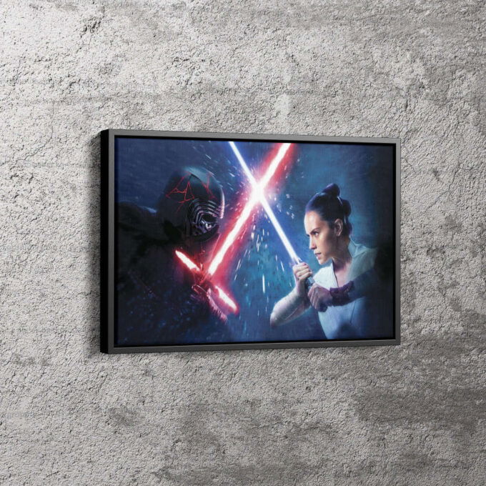Anakin vs Rey Poster Skywalker Starwars Canvas Unique Design Wall Art Print Hand Made Ready to Hang Custom Design