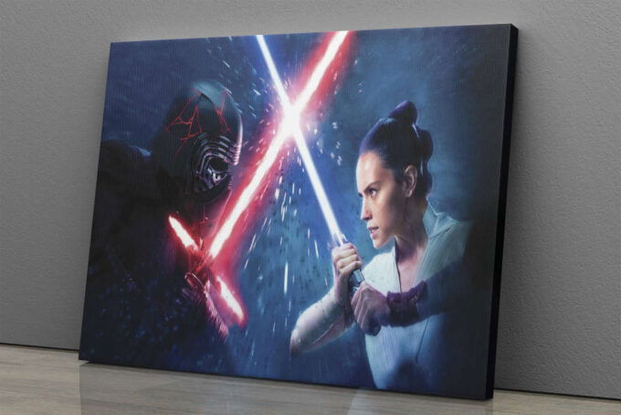 Anakin vs Rey Poster Skywalker Starwars Canvas Unique Design Wall Art Print Hand Made Ready to Hang Custom Design