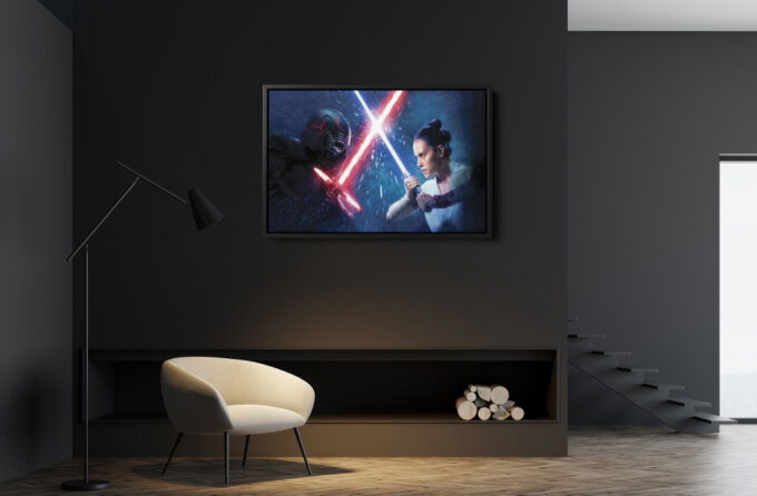 Anakin vs Rey Poster Skywalker Starwars Canvas Unique Design Wall Art Print Hand Made Ready to Hang Custom Design