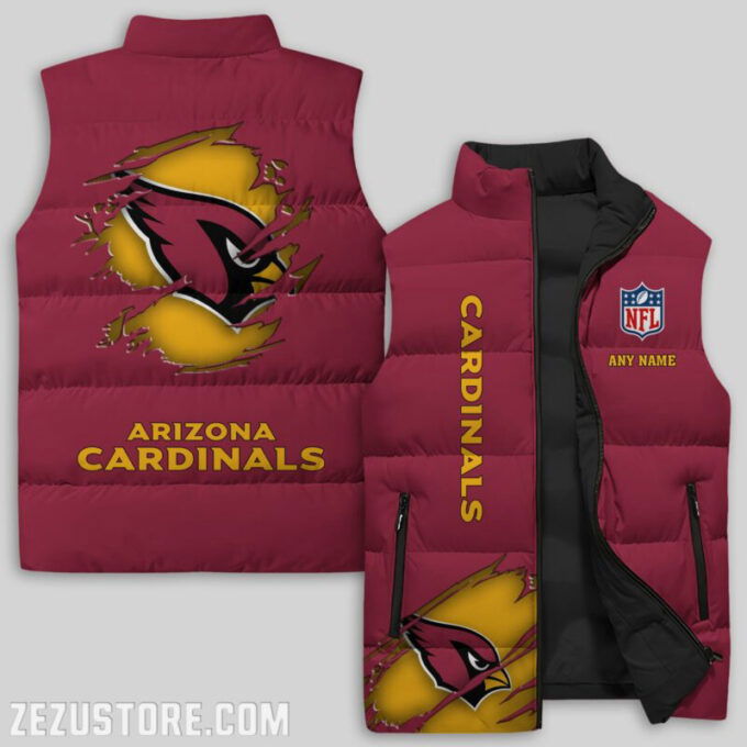 Arizona Cardinals NFL Sleeveless Puffer Jacket Custom For Fans Gifts