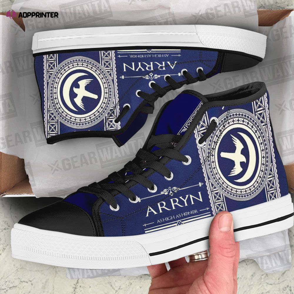 Arya Game Of Thrones High Top Canvas Shoes Custom For Fans Arya Game Of Thrones High Top Canvas Shoes Custom For Fans