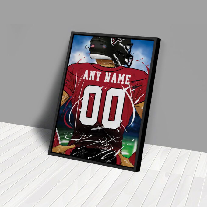 Atlanta Falcons Jersey NFL Personalized Jersey Custom Name and Number Canvas Wall Art  Print Home Decor Framed Poster Man Cave Gift