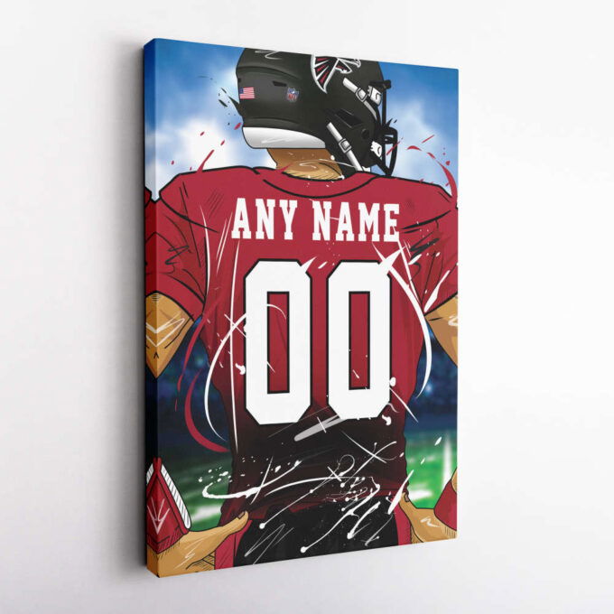 Atlanta Falcons Jersey NFL Personalized Jersey Custom Name and Number Canvas Wall Art  Print Home Decor Framed Poster Man Cave Gift