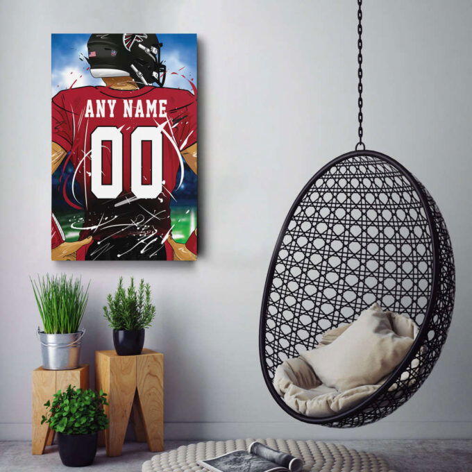 Atlanta Falcons Jersey NFL Personalized Jersey Custom Name and Number Canvas Wall Art  Print Home Decor Framed Poster Man Cave Gift