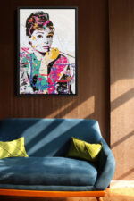 Audrey Hepburn Pop Art Poster Fashion Icon Canvas Unique Design Wall Art Print Hand Made Ready to Hang Custom Design