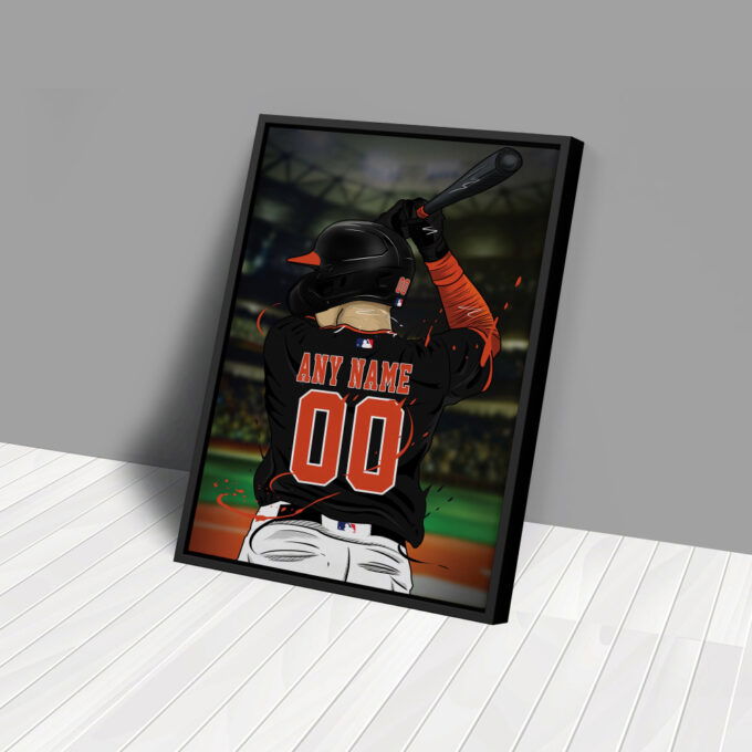 Baltimore Orioles Jersey MLB Personalized Jersey Custom Name and Number Canvas Wall Art  Print Home Decor Framed Poster Man Cave Gift