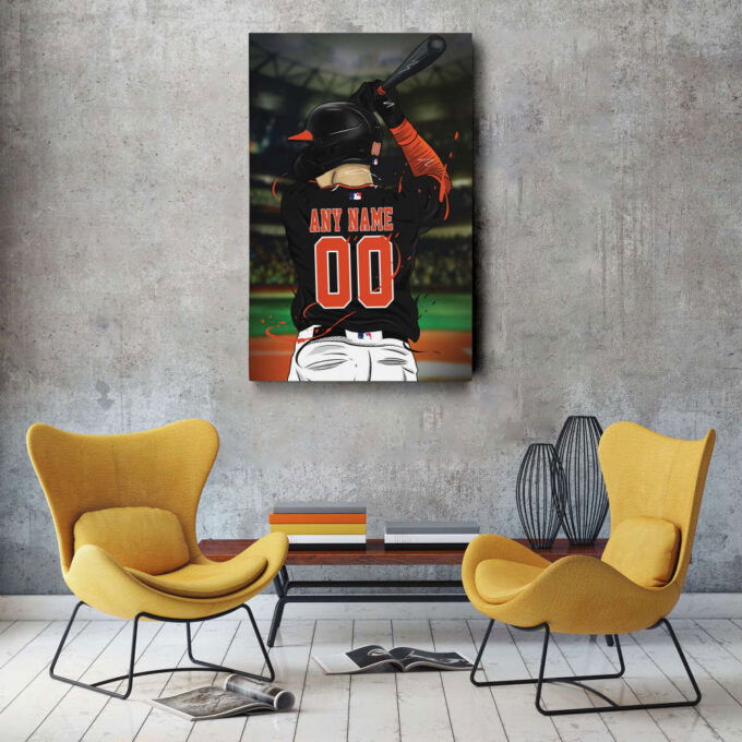 Baltimore Orioles Jersey MLB Personalized Jersey Custom Name and Number Canvas Wall Art  Print Home Decor Framed Poster Man Cave Gift