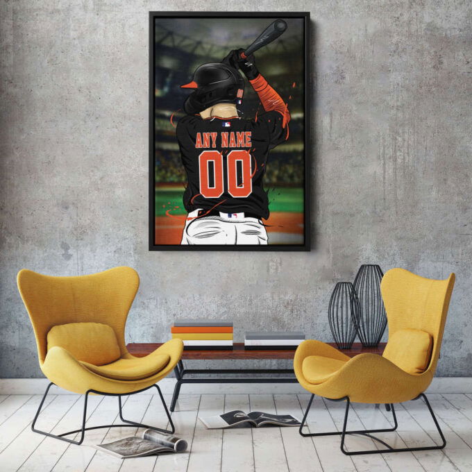 Baltimore Orioles Jersey MLB Personalized Jersey Custom Name and Number Canvas Wall Art  Print Home Decor Framed Poster Man Cave Gift