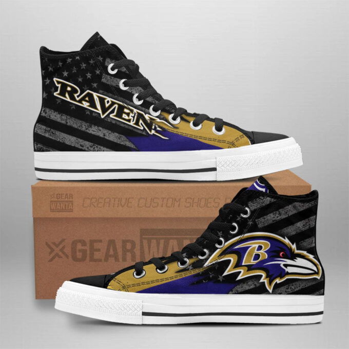 Baltimore Ravens High Top Canvas Shoes Custom For Fans