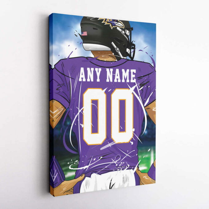 Baltimore Ravens Jersey NFL Personalized Jersey Custom Name and Number Canvas Wall Art  Print Home Decor Framed Poster Man Cave Gift