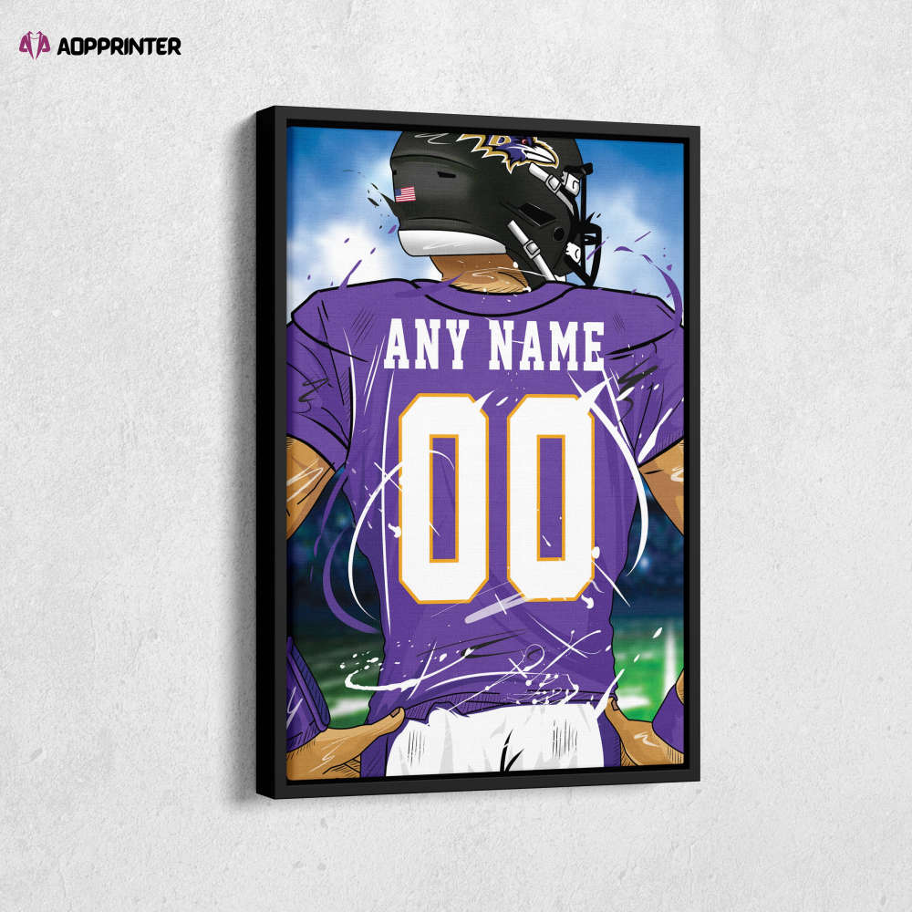Baltimore Ravens Jersey NFL Personalized Jersey Custom Name and Number Canvas Wall Art Print Home Decor Framed Poster Man Cave Gift Baltimore Ravens Jersey NFL Personalized Jersey Custom Name and Number Canvas Wall Art Print Home Decor Framed Poster Man Cave Gift