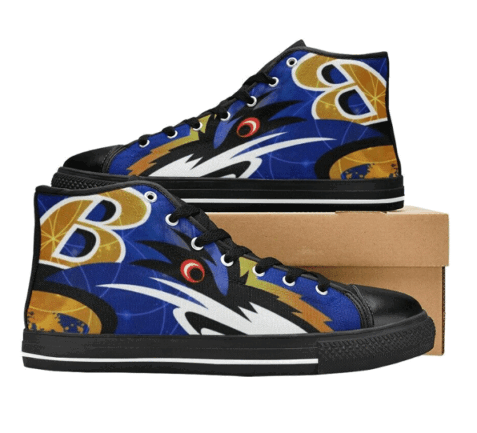 Baltimore Ravens NFL Football Custom Canvas High Top Shoes