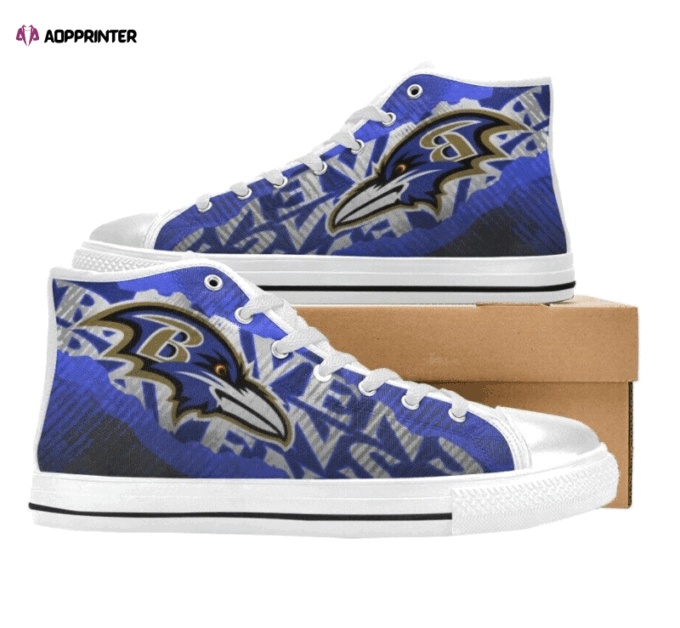 Baltimore Ravens NFL Football Custom Canvas High Top Shoes