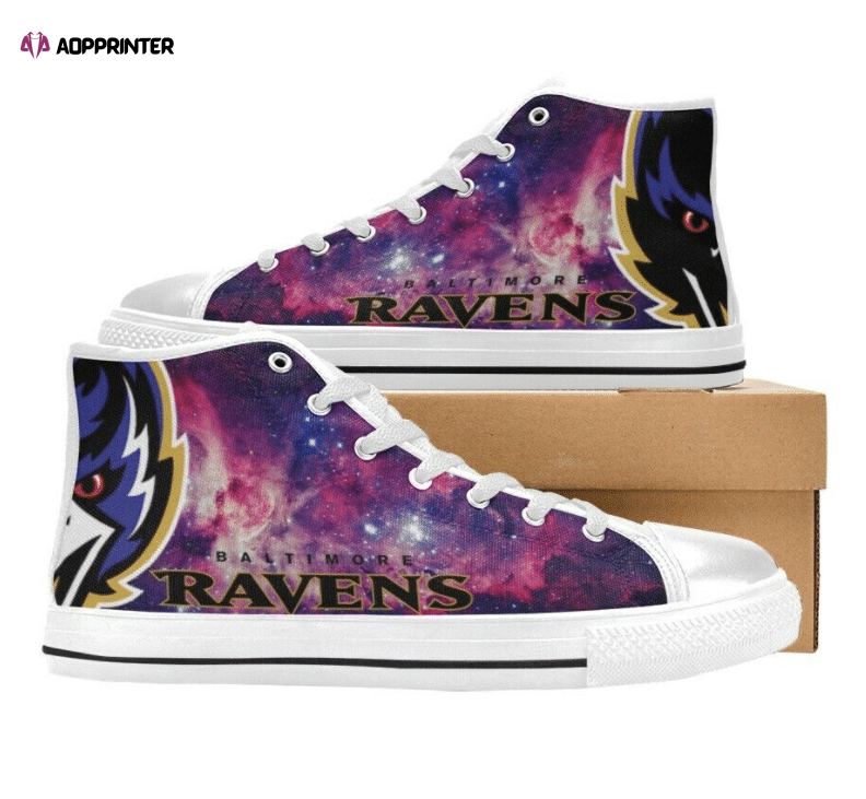 Baltimore Ravens NFL Football Custom Canvas High Top Shoes Baltimore Ravens NFL Football Custom Canvas High Top Shoes