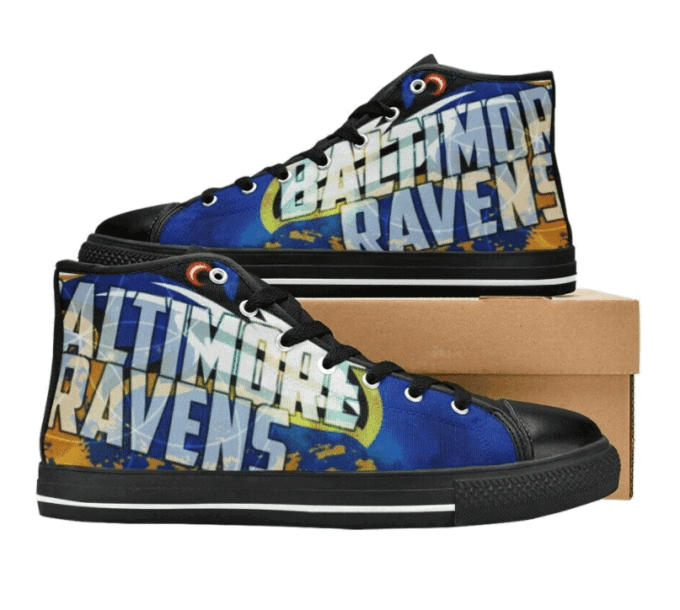Baltimore Ravens NFL Football Custom Canvas High Top Shoes