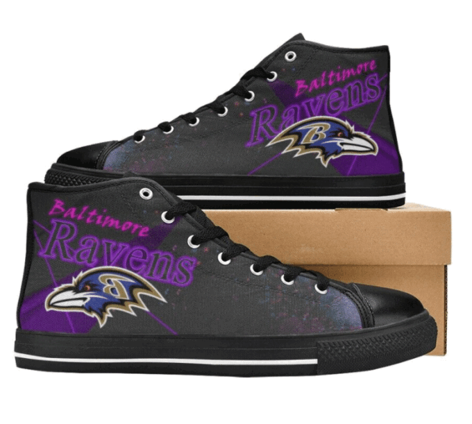 Baltimore Ravens NFL Football Custom Canvas High Top Shoes