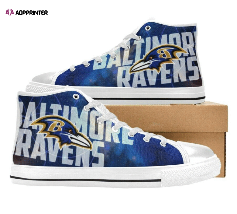 Baltimore Ravens NFL Football Custom Canvas High Top Shoes Baltimore Ravens NFL Football Custom Canvas High Top Shoes