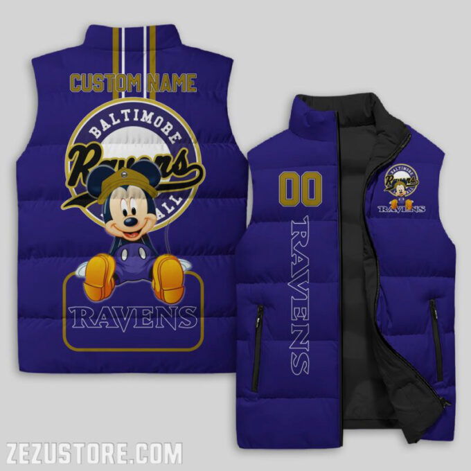 Baltimore Ravens NFL Sleeveless Puffer Jacket Custom For Fans Gifts
