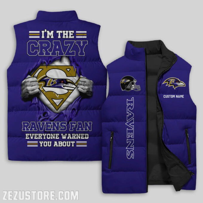 Baltimore Ravens NFL Sleeveless Puffer Jacket Custom For Fans Gifts