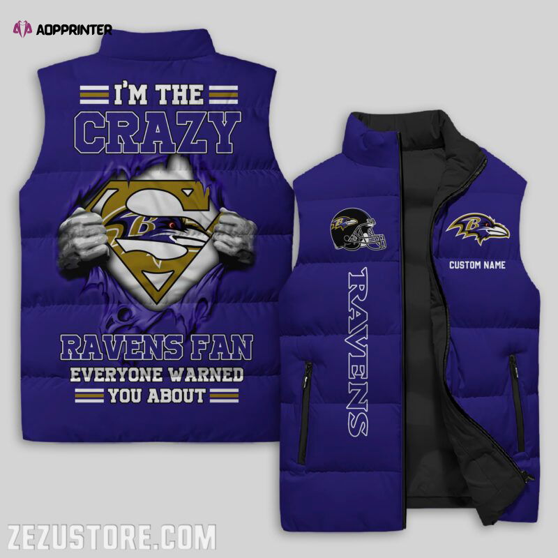 Baltimore Ravens NFL Sleeveless Puffer Jacket Custom For Fans Gifts Baltimore Ravens NFL Sleeveless Puffer Jacket Custom For Fans Gifts