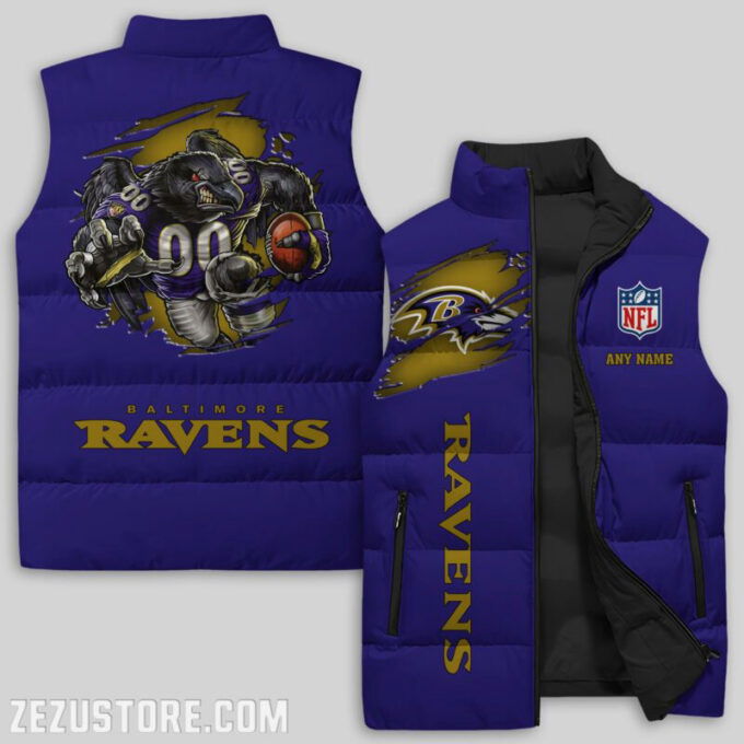 Baltimore Ravens NFL Sleeveless Puffer Jacket Custom For Fans Gifts