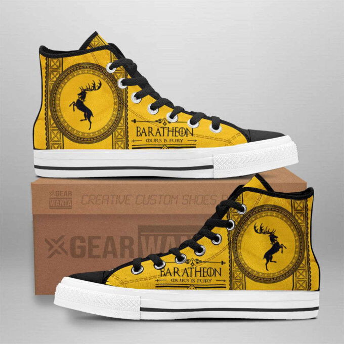 Baratheon Game Of Thrones High Top Canvas Shoes Custom For Fans