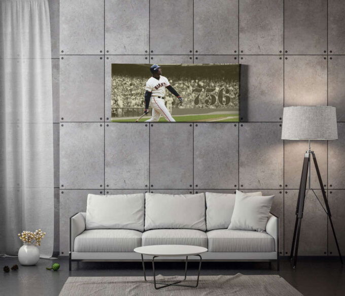 Barry Bonds Poster San Francisco Giatns Legend Baseball Canvas Unique Design Wall Art Print Hand Made Ready to Hang Custom Design