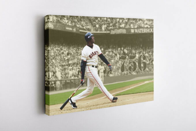 Barry Bonds Poster San Francisco Giatns Legend Baseball Canvas Unique Design Wall Art Print Hand Made Ready to Hang Custom Design