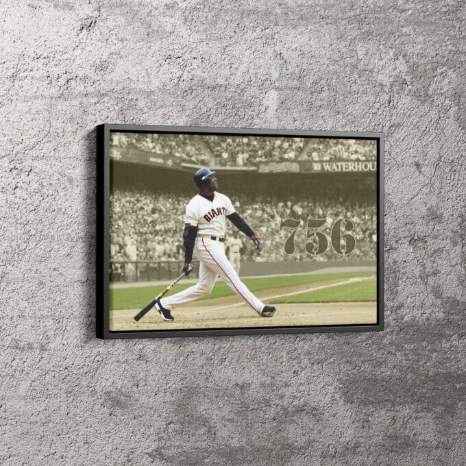 Barry Bonds Poster San Francisco Giatns Legend Baseball Canvas Unique Design Wall Art Print Hand Made Ready to Hang Custom Design