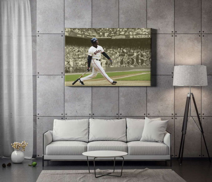 Barry Bonds Poster San Francisco Giatns Legend Baseball Canvas Unique Design Wall Art Print Hand Made Ready to Hang Custom Design