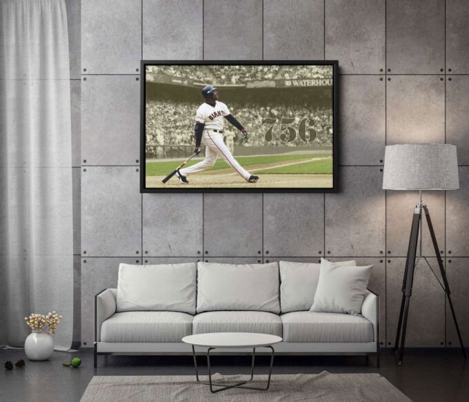 Barry Bonds Poster San Francisco Giatns Legend Baseball Canvas Unique Design Wall Art Print Hand Made Ready to Hang Custom Design