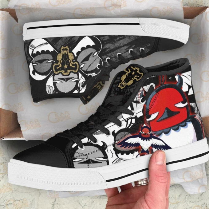 Black Bull Nero High Top Shoes Custom Black Clover Anime For Fans
