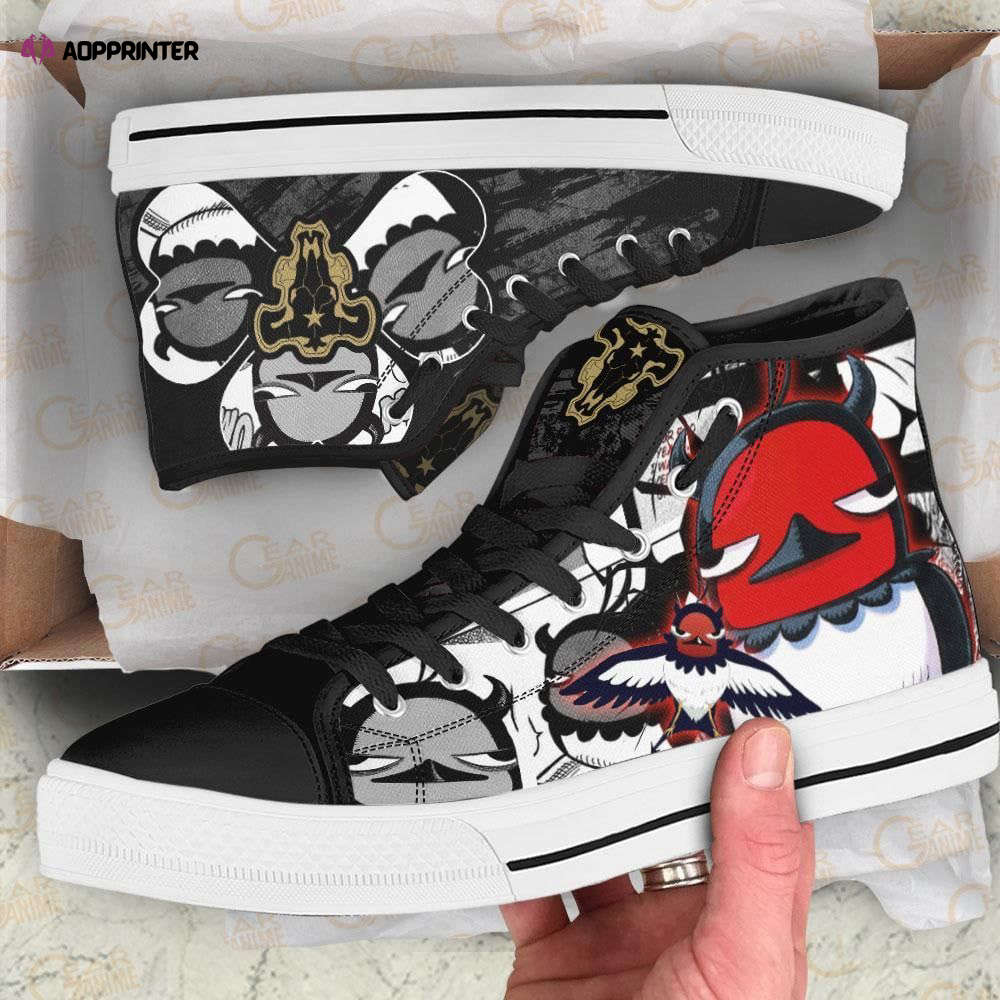 Black Bull Nero High Top Shoes Custom Black Clover Anime For Fans Black Bull Nero High Top Shoes Custom Black Clover Anime For Fans