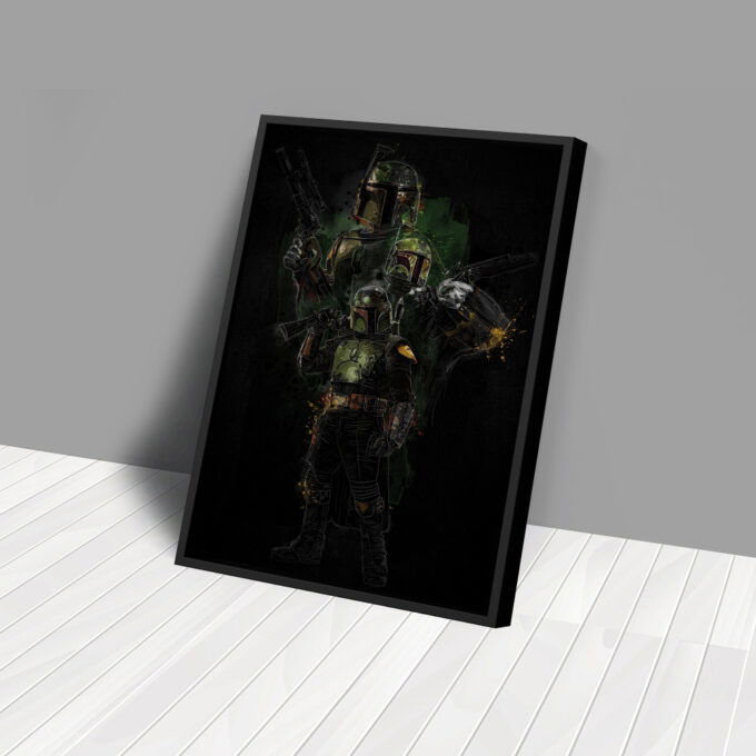 Boba Fett Poster Star Wars Art Canvas Wall Art Print Home Decor Framed Poster Gift for Kids