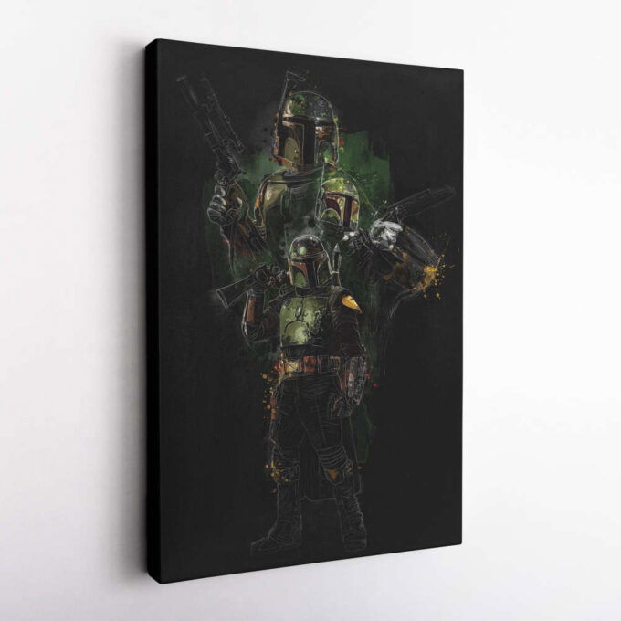 Boba Fett Poster Star Wars Art Canvas Wall Art Print Home Decor Framed Poster Gift for Kids