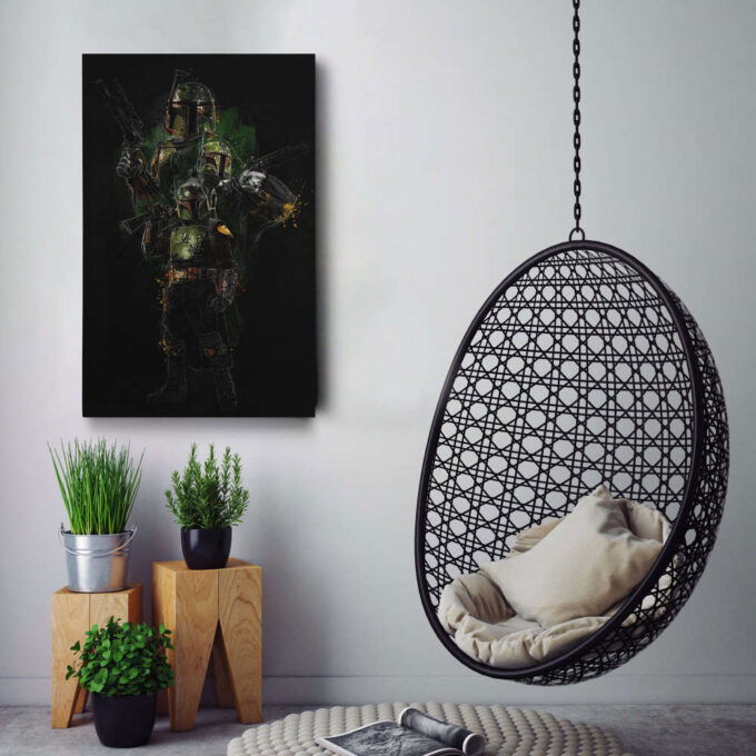 Boba Fett Poster Star Wars Art Canvas Wall Art Print Home Decor Framed Poster Gift for Kids