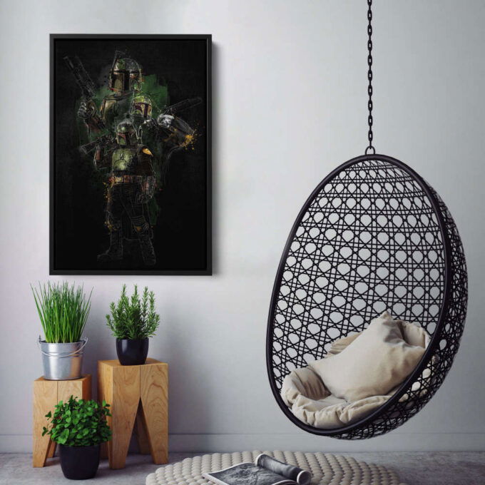 Boba Fett Poster Star Wars Art Canvas Wall Art Print Home Decor Framed Poster Gift for Kids