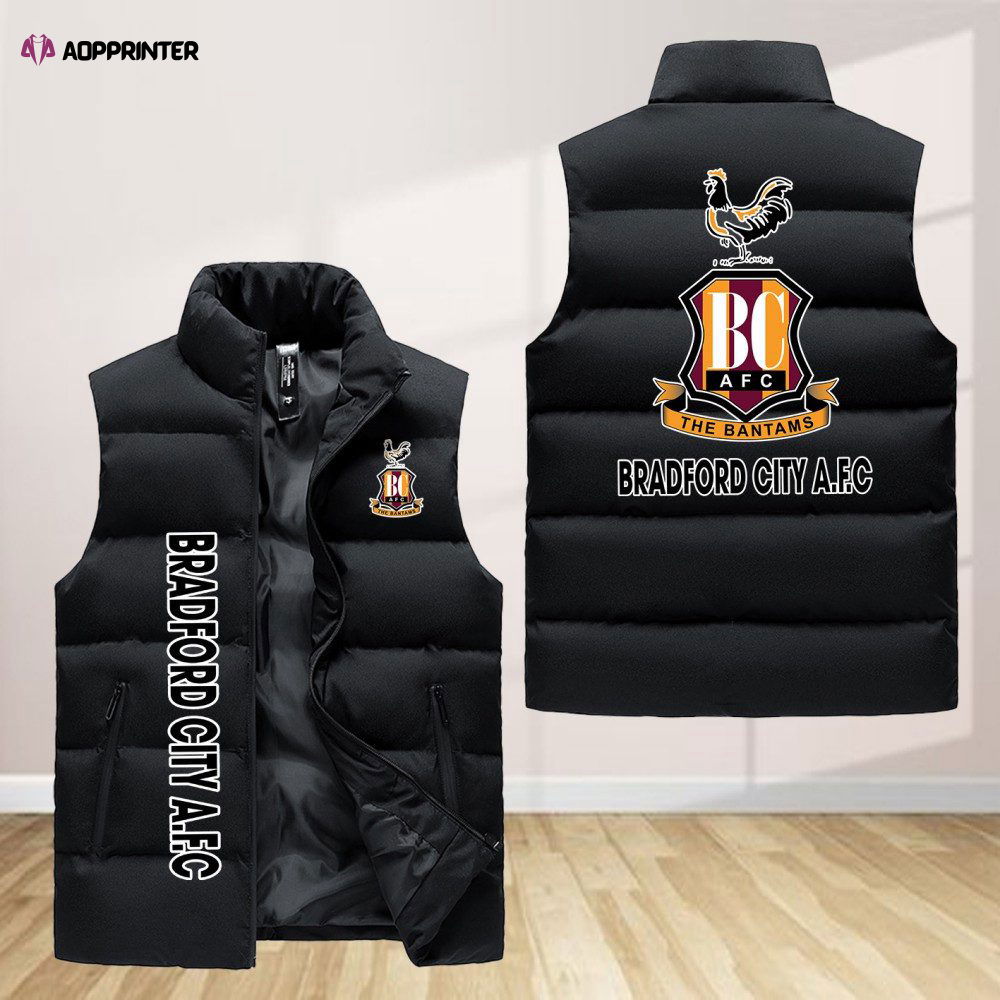 Bradford City Sleeveless Puffer Jacket Custom For Fans Gifts Bradford City Sleeveless Puffer Jacket Custom For Fans Gifts