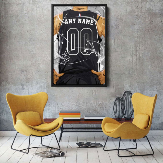 Brooklyn Nets Jersey NBA Personalized Jersey Custom Name and Number Canvas Wall Art  Print Home Decor Framed Poster Man Cave Gift