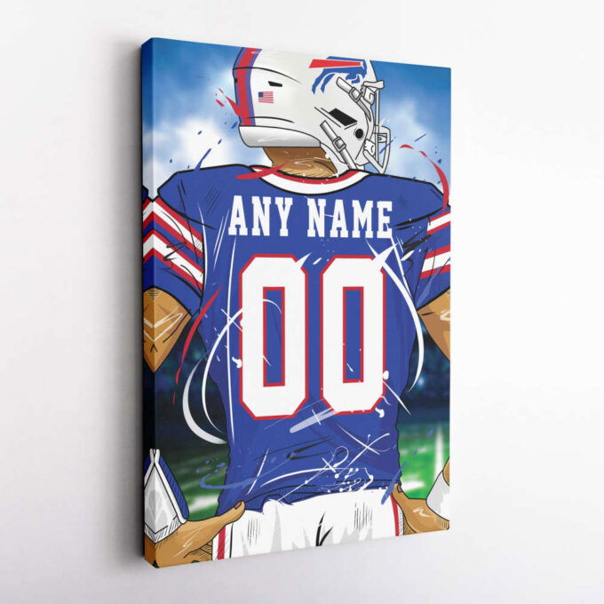 Buffalo Bills Jersey NFL Personalized Jersey Custom Name and Number Canvas Wall Art  Print Home Decor Framed Poster Man Cave Gift