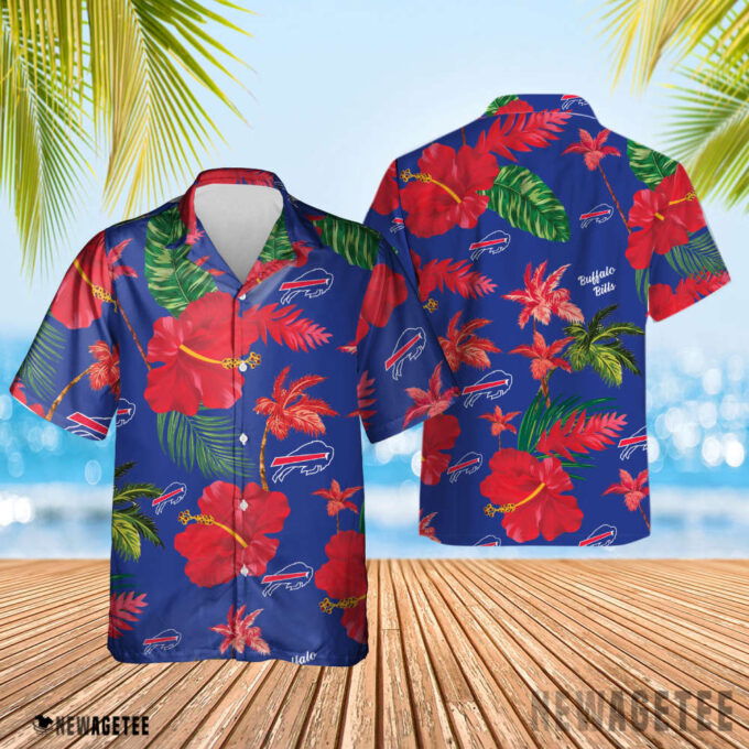 Buffalo Bills Nfl Color Hibiscus Button Up Hawaiian Shirt