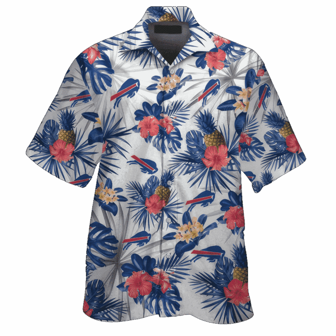 Buffalo Bills Short Sleeve Button Up Tropical Aloha Hawaiian Shirt MTE015