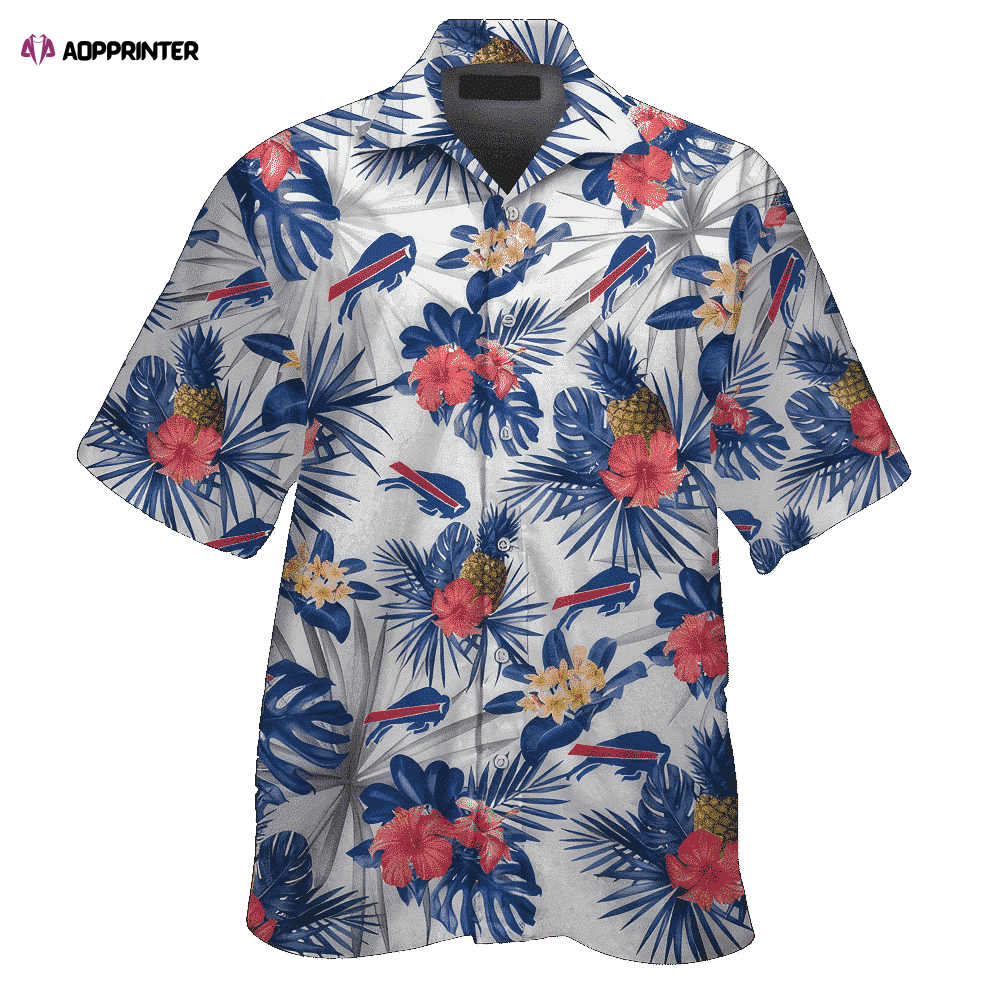 Buffalo Bills Short Sleeve Button Up Tropical Aloha Hawaiian Shirt MTE015 Buffalo Bills Short Sleeve Button Up Tropical Aloha Hawaiian Shirt MTE015